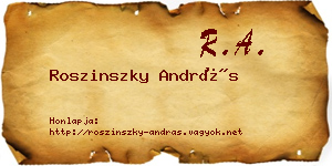 Roszinszky András névjegykártya